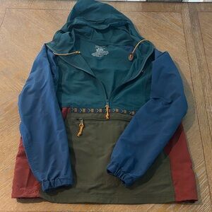 LL Bean Colorblock Hooded Rain Jacket